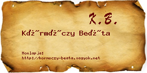 Körmöczy Beáta névjegykártya
